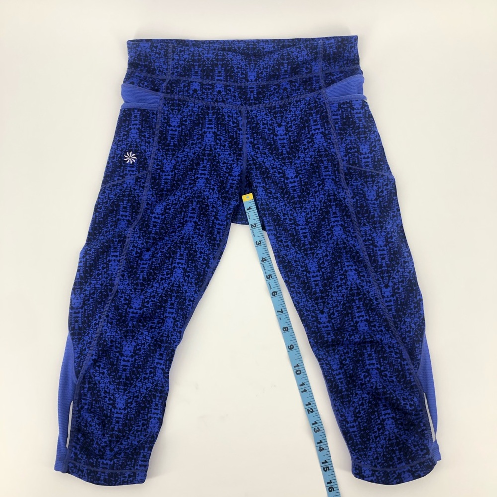 Athleta Blue and Black Cropped Workout Leggings - Picture 7 of 13
